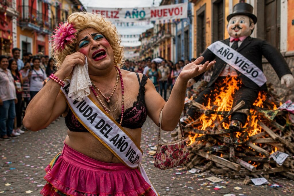 ano viejo ecuador viuda